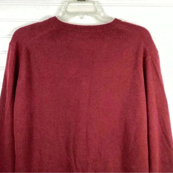 Mantovani Studio NWT 100% Italian Cashmere V-Neck Burgundy Sweater Large - Picture 5 of 10